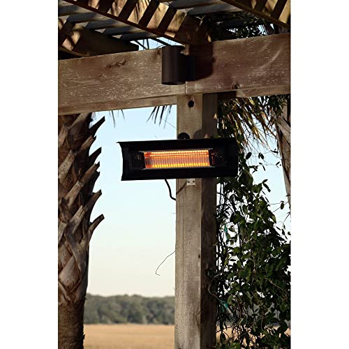 Fire Sense 60460 Wall Mounted Infrared Patio Heater 1500 Watts Weatherproof Lightweight For Indoor Outdoor Use 6 Foot Non Retractable Electrical Cord Mounting Bracket - Black #TOP1