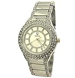  Montre Femme Argent Acier Bracelet Strass Bijoux BELLOS Quartz IDÉE Cadeau