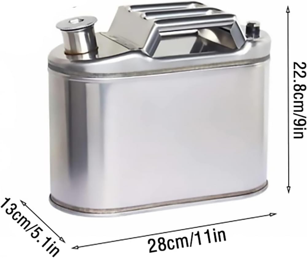 Bote de gasolina portátil de metal de acero inoxidable con boquilla de ventilación automática para eficiencia de combustible