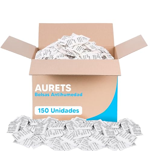 AURETS 150 Bolsas Antihumedad Armarios - Sílica Gel Bolsitas Antihumedad Habitación para Eliminar y Prevenir el Moho en Paredes - Elimina la Humedad en Armarios, Habitaciones y Documentos