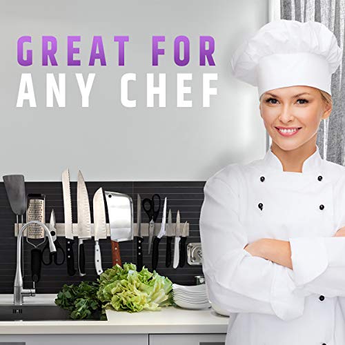 24 Inch Heavy-Duty Magnetic Knife Holder For Wall (Large Size) - Premium Stainless Steel Magnetic Knife Strip - Professional Space-Saving Knife Bar With Powerful Magnetic Pull Force (Upgraded Version) #TOP6