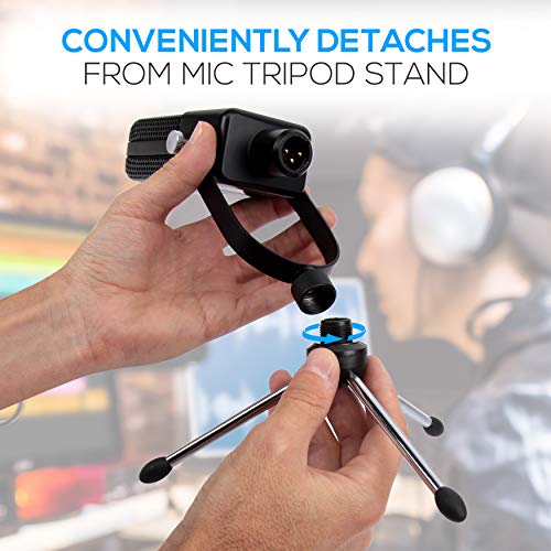 Pyle Large Diaphragm Condenser Microphone Kit - Cardioid Condenser Mic W/Desktop Stand, Led, Xlr Audio Cable, For Gaming, Streaming, Podcast, Recording, Studio Vocal, Youtube, Voice Over Pdmic70,Black #TOP2