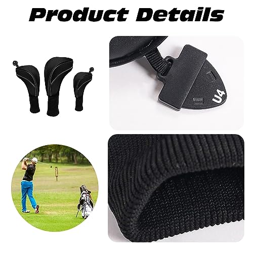 Schlägerkopfhüllen, 3 Stück Driver Wood Head Club Covers Equipment Pole Protective Sleeve, Golf Putter Head Protectors