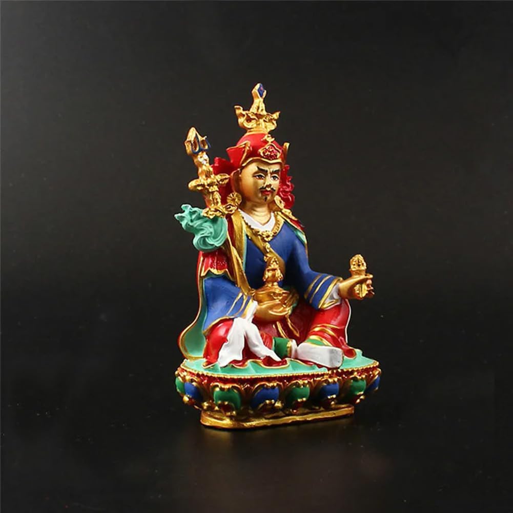 Statua Buddy Figurka Buddyjskie materiały tantryczne Figurka Padmasambhava Pomyślna Wykwintna Ręcznie Malowana Żywica Uroczysta Budda Wystrój Domu