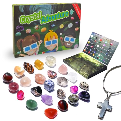 Edelstein Adventskalender 2025, Adventskalender Kinder für Kristalle, 24...