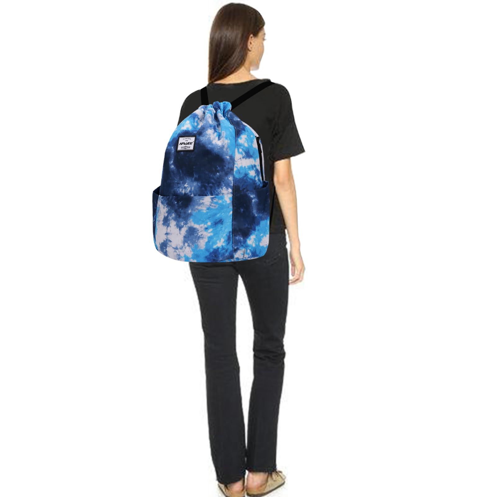 Impermeable Casual Mochila con Cordón Grande Deporte Bolso de Gimnasia Mochila de Cuerda Unisex para Mujer Hombre Vida Cotidiana Aire Libre Yoga Escuela Playa Nadar — view 4