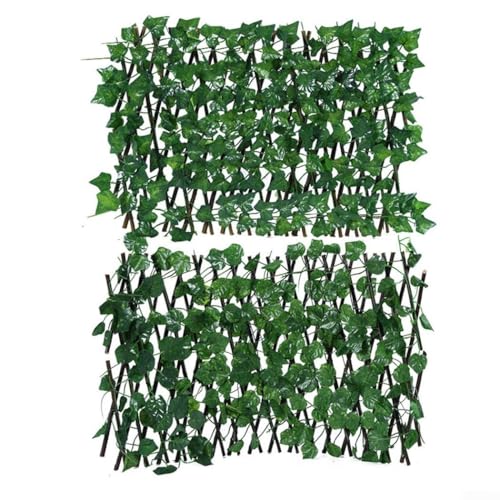 Clôture en treillis extensible avec feuilles de lierre artificielles pour une plus grande intimité et un attrait esthétique en intérieur et en extérieur...