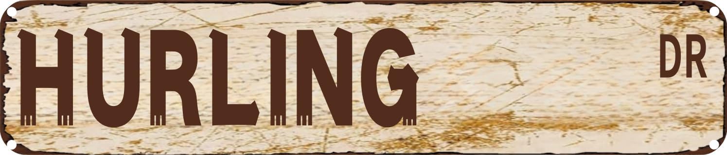 Vintage Tin Sign Retro Metal Wall Decor HURLING DR Rustic Aluminum Plaque for Home,Bar,Kitchen,Garage,Man Cave 4x16 Inch