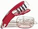 Prepworks by Progressive International Cherry Pitter Stoner Seed and Olive Tool Remover, Red/Clear