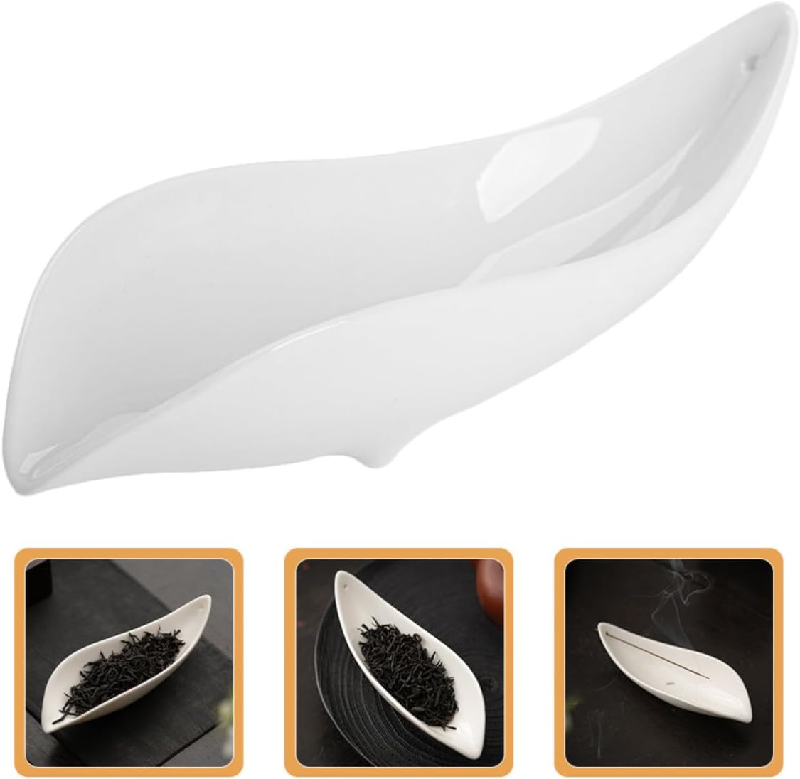 Ceramic Tea Spoon Scoop for Loose Leaf Tea and Salt, White