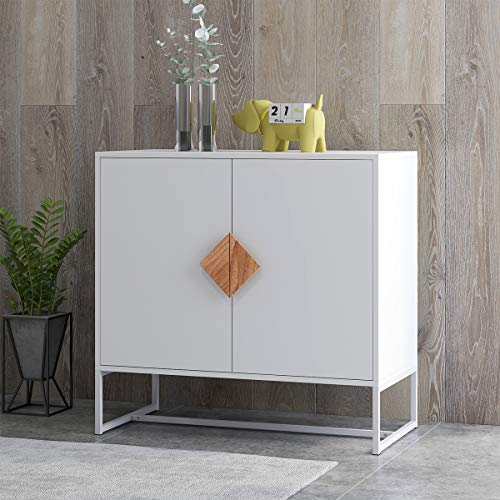 RASOO Mueble para aparador, 4 puertas, color blanco