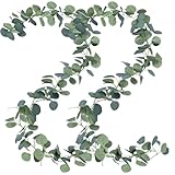 Eukalyptus Girlande, 2 STK Eukalyptus Deko 1.8 m Lang, Künstliche Girlanden Wie Echt mit Weidenblättern Grüne Blätter für Hintergrund Hochzeit Garten Kunstblumen Tischläufer