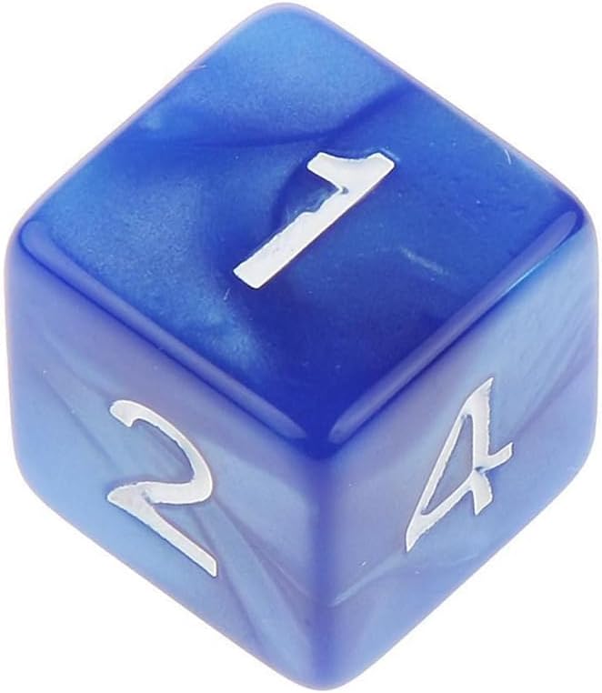 10PCS Polyhedral Dice D6 Dice 16mm Acrylic 6 Sided Dice Double Colors Game Dice for RPG MTG DND Dice Table Games (Blue)