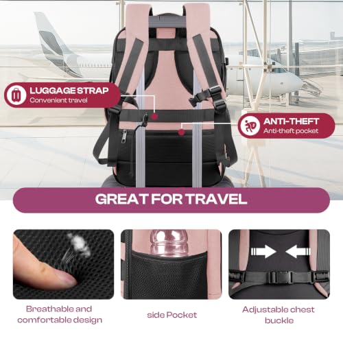 Image of Large Travel Backpack for Women, Tsa Flight Approved Big Carry on Backpack