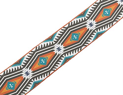 Iba Indianbeautifulart White Aztec Kilim Ribbon Trim Tape Fabric Laces For Crafts Printed Dupion Trim By 9 Yard Sewing Accessories 2 Inches #TOP2