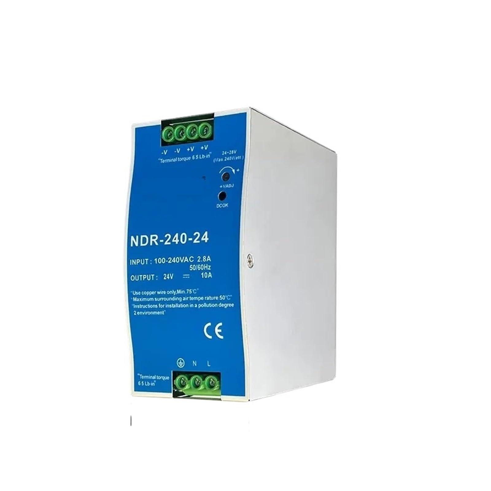 JJKKOZVQF 1pcs NDR-75W 120W 240W 480W 12V 24V 48V Switching Power Supply AC/DC Single Output Power Transformer(NDR-240-48V 5A)