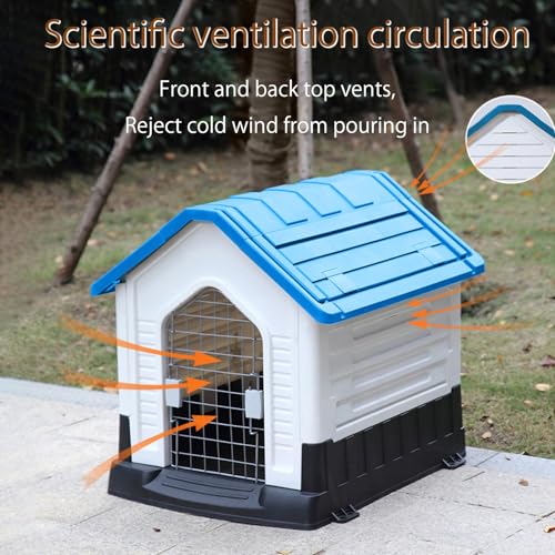Casa para perros al aire libre de plástico impermeable con ventilación 5