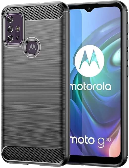 Image of Hybrid Carbon Fiber Back Case for Moto G10 /G20 /G30 /G10 Power (Black)