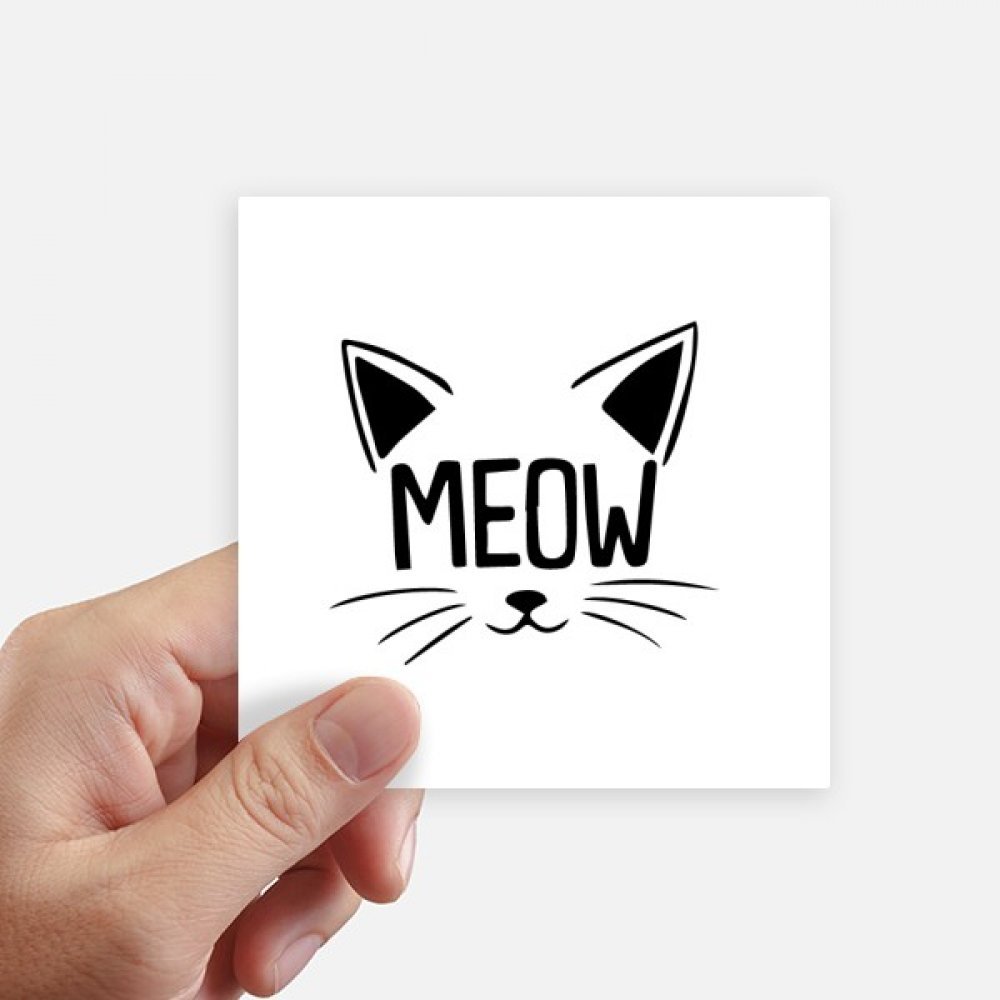 Autocollants chat meow citation carré 10cm DIYthinker pour ordinateur et mur x8