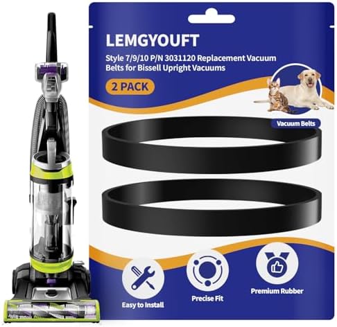 Style 7/9/10 P/N 3031120 Replacement Belt for Bissell Vacuum,Vacuum Belts Fits Bissell Powerforce Helix Powerlifter Cleanview Swivel Rewind Pet Vacuum Cleaner, 2031093 32074 3031123, 2Pack
