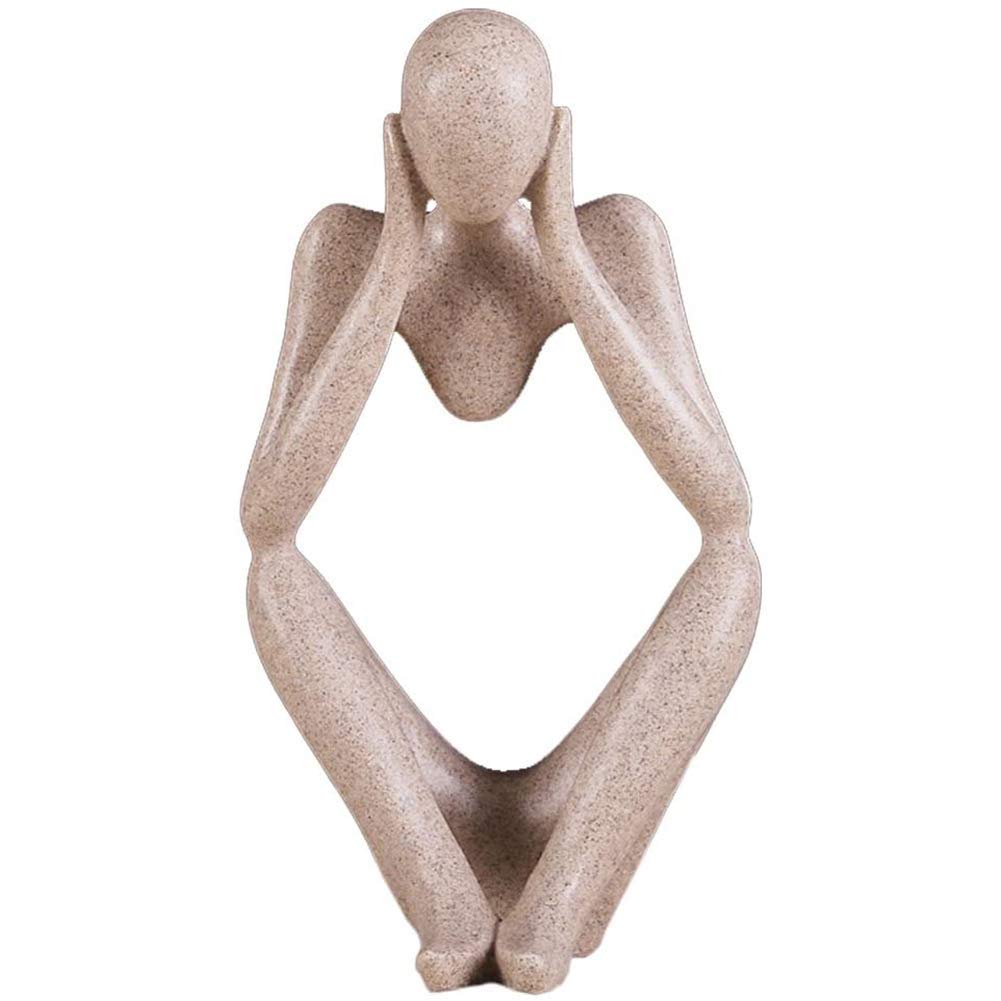 BHGFYXBS Resin Thinker Statues Decoration Abstract Sculpture Collectible Ornament Figurines Home Office Bookshelf Desktop Decor,B,B-A