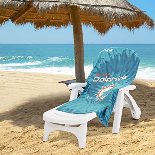 Image of Northwest NFL Miami Dolphins Unisex-Adult Beach Towel, 30 inch x 60 inch, Psychedelic (Pack of 6)