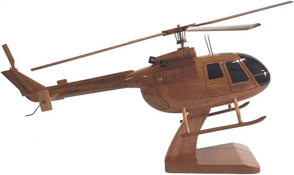 Messerschmitt Bölkow Blohm Bo 105 Civilian Helicopter Executive Mahogany Model