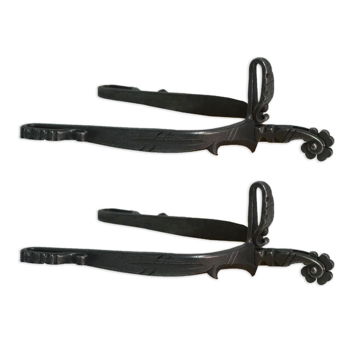 Espuela vaquera de fragua | Estilo Remachada | Modelo ruleta trébol | Equipamiento para el caballo | Producto de Guarnicionería | Los Nietos