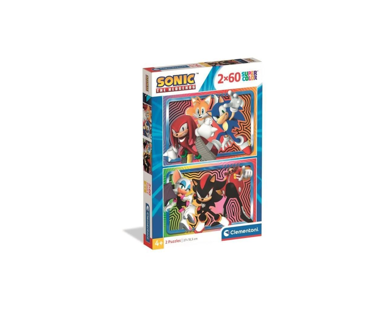 Clementoni - Puzzle Infantil 2X60 Piezas Sonic, Puzzle Infantil Personajes Sonic, 24821