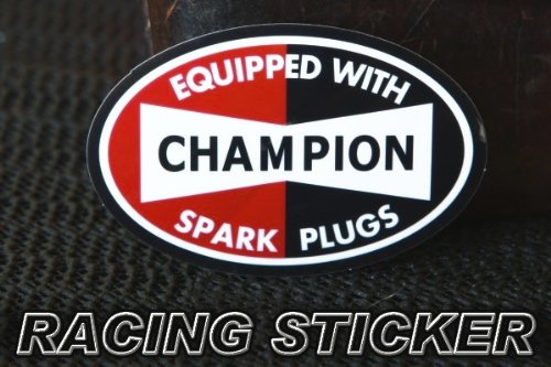 Amazon.co.jp: チャンピオン スパーク プラグ ロゴ風ステッカー 楕円形