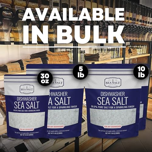 dishwasher salt natural water softener food grade coarse sea salt compatible with miele thermador whirlpool amp bosch dishwasher 30 oz bag