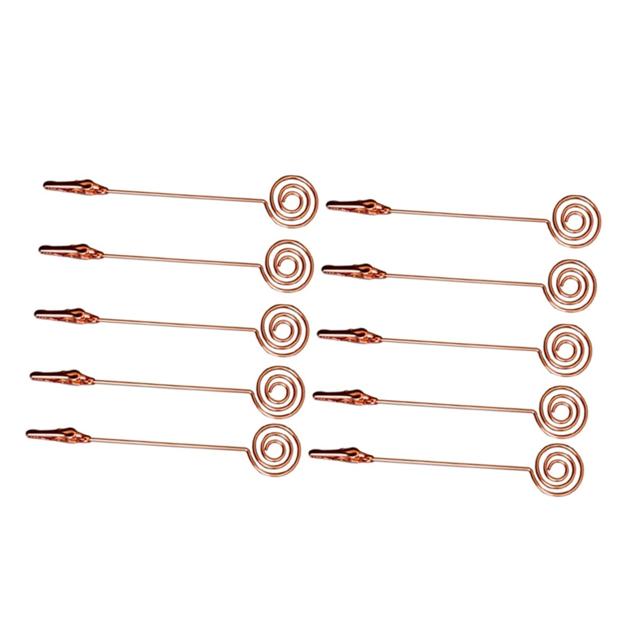 Sosoport 10Pcs Rose Gold Double End Memo Clip Holders for Photos Notes and Table Numbers Moveable Sturdy Design for Weddings Parties and Home Decor