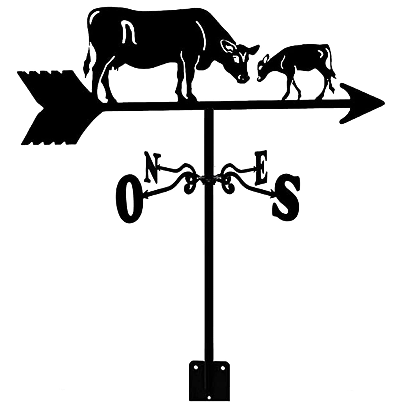 WIQUYBML wind vane Weather Vanes Wind Vane Direction Indicator Weathercock Stainless Steel with Anti-Rust Coating for Outdoor Decor Craft (Cow)