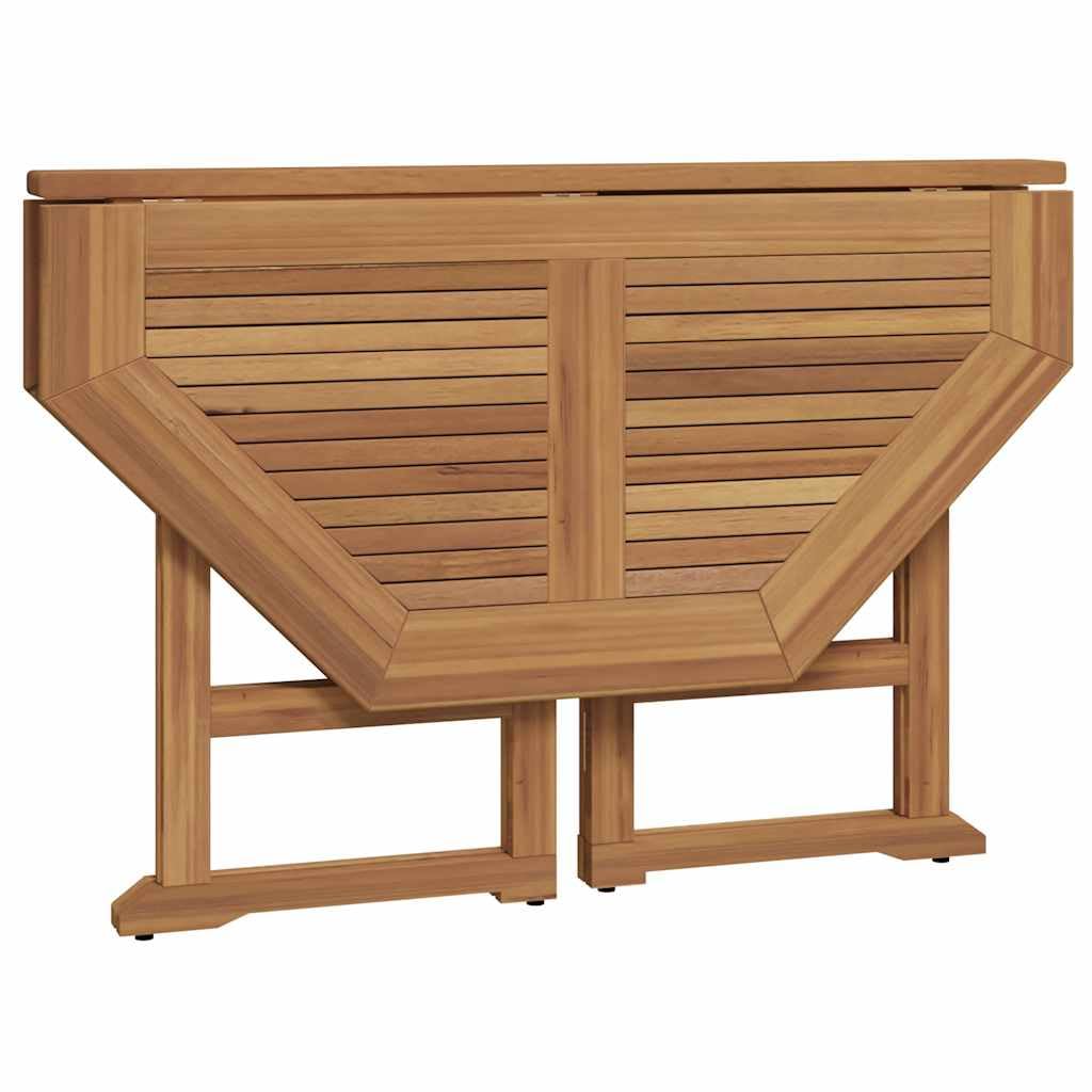 Set da pranzo da giardino pieghevole in legno massello teak, 110 x 110 x 75 cm, per giardino, terrazza e balcone, resistente alle intemperie, salvaspazio