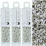 3 Pack - Miyuki Delica Seed Beads, Size 11/0, Galvanized Silver DB035-3 Tubes of 7-Grams Each