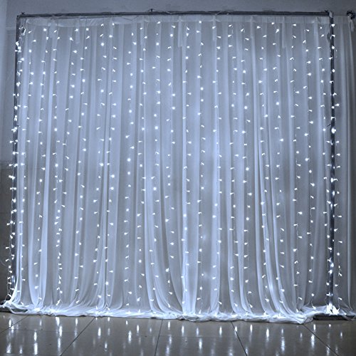 Slashome UY002 Window Curtain Lights,29V 306 Led 9.8 X 9.8 Feet thumb #1
