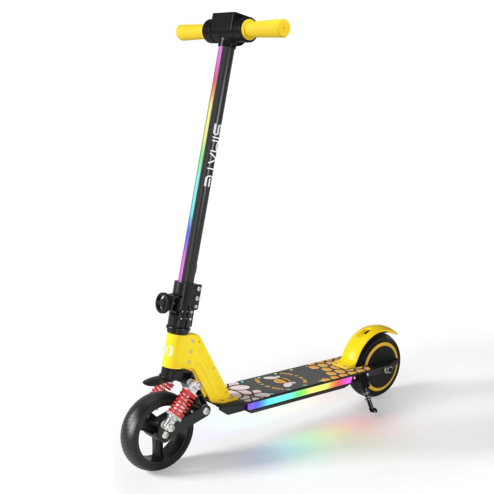 Patinete Eléctrico para Niños 6-14 Años - Scooter Plegable con Suspensión Delantera, Pantalla LED y Luces RGB, 5-8KM Autonomía - Patinete Infantil Seguro (CE) - Regalo Ideal para Cumpleaños