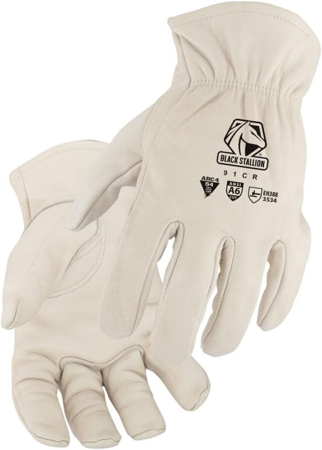 Black Stallion 91CR A6 Cut Resistant Grain Cowhide Drivers Glove, X-Large