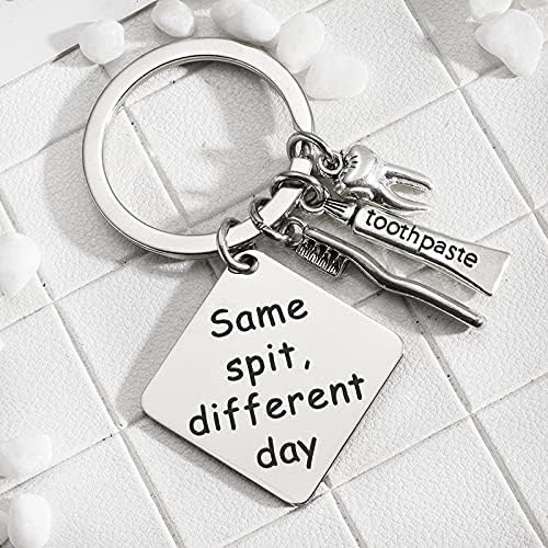 Miniatura 4 de YALLNASL Llavero divertido para dentistas, llavero de día diferente para asistente dental, regalo de higienista dental, regalos de graduación para