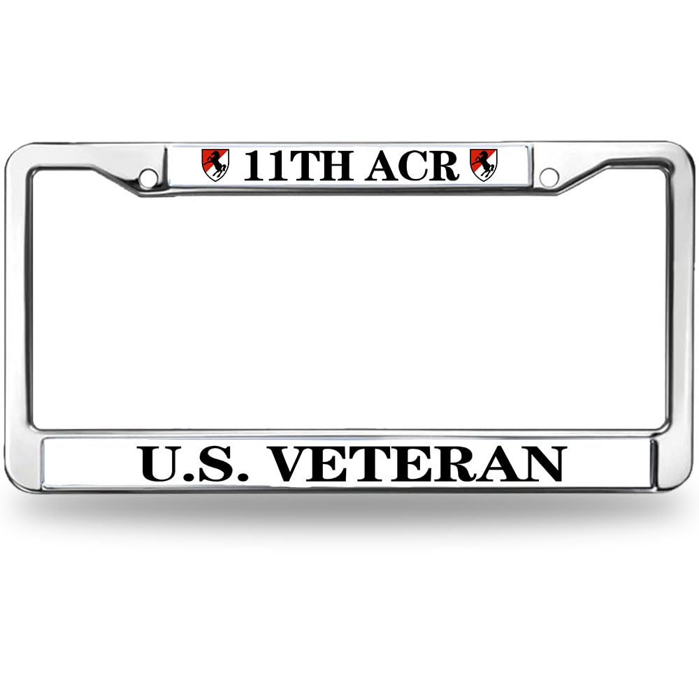 11th ACR Pride Rattle-Proof License Plate Frame US Veteran Army License Plate Frame for Family Members