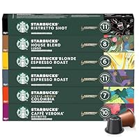 STARBUCKS by NESPRESSO Coffee Pods Variety Pack | 6 Flavours | Light, Medium & Dark Roasts | 100% Arabica | Compatible with NESPRESSO Original Line Machines | 60 Capsules (6 Packs of 10)
