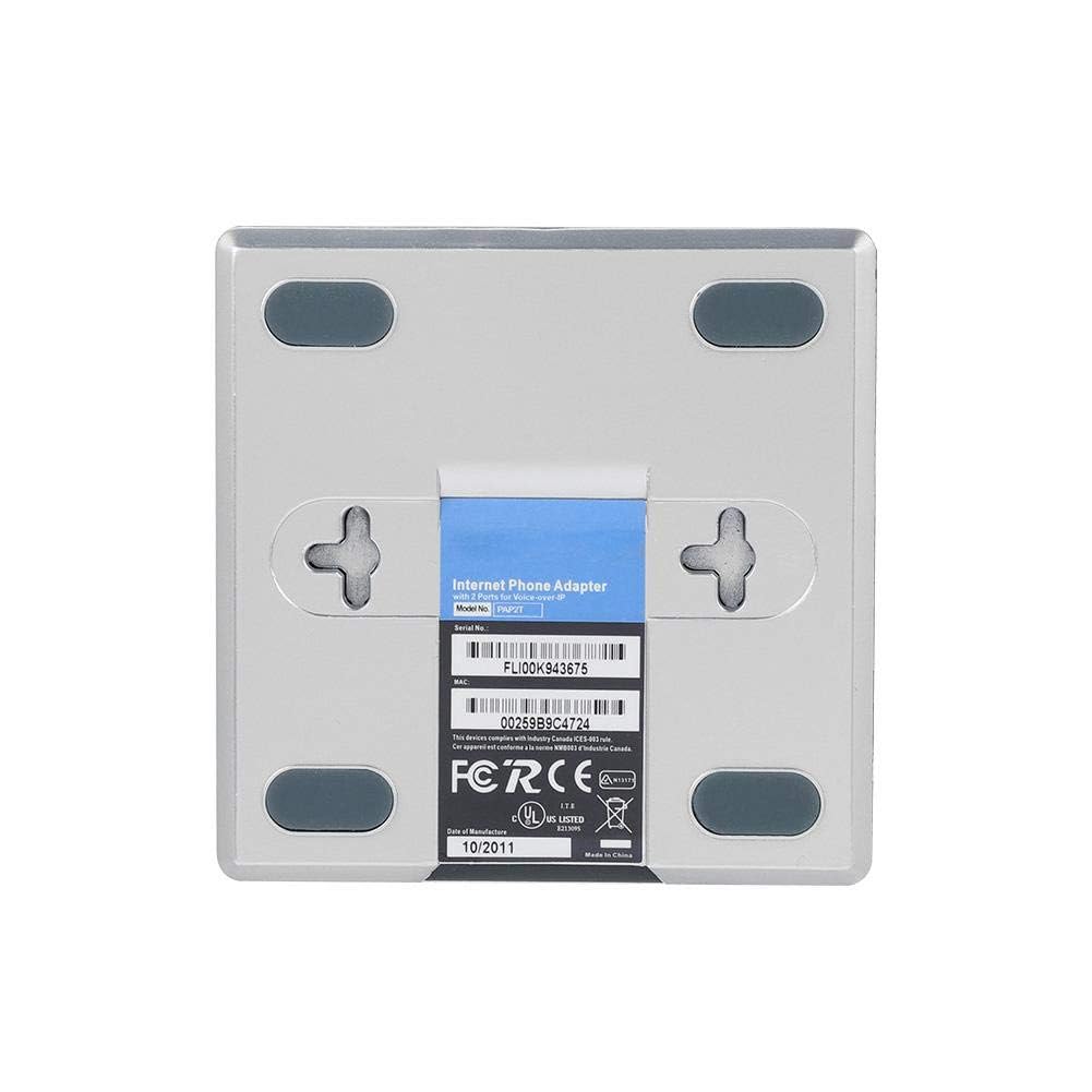 Passerelle VoIP, routeurs réseau, Adaptateur 2 Ports Câble SIP RJ45 pour téléphone Internet PAP2T, Adaptateur téléphonique avec 2 Ports pour Voix sur IP(Argent)