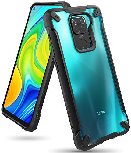 Ringke Coque pour Xiaomi Redmi Note 9 [Fusion-X] Transparent Antichoc de Protection [Militaire Défense Testée] Résistant aux Rayures PC Solide Rigide TPU Bumper pour Coque Xiaomi Redmi Note 9 - Black