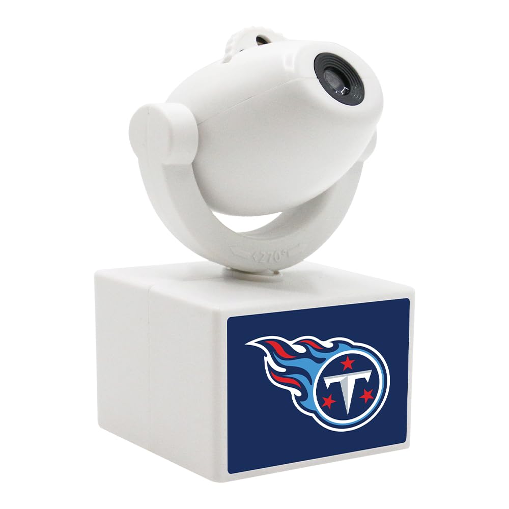 Sporticulture NFL American Football Tennessee Titans - Adjustable Led Mini Spotlight Projector with 6 Team Logo Designs - Portable & Rechargeable