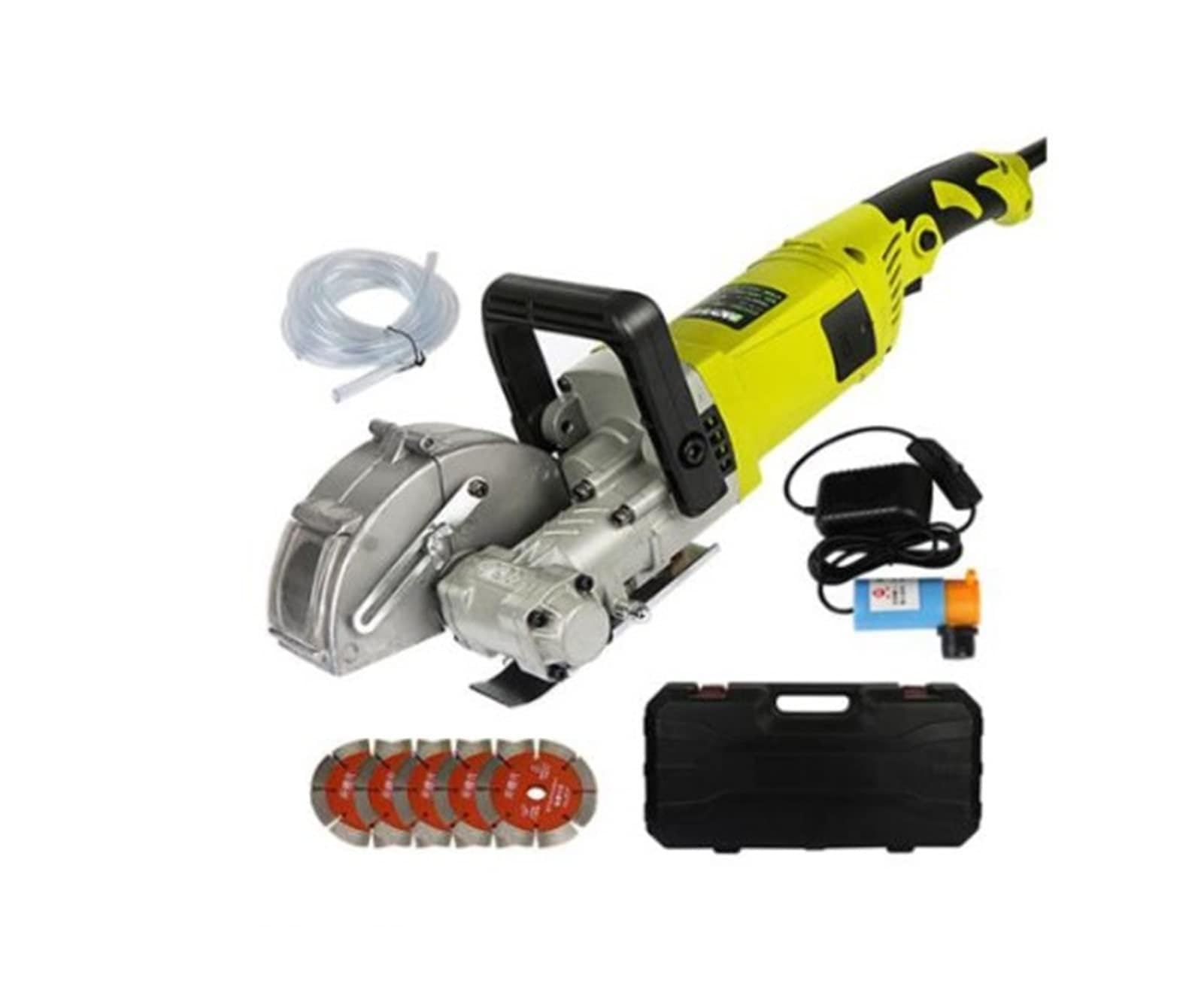 Rsgxlfqzvak 125Mm Saw Blade Wall Cutting Machine, Professional Hydropower Installation Electric Wall Chaser Concrete Slotting Grooving Machine Brick Slot Cutter(125Mm Saw Blade)