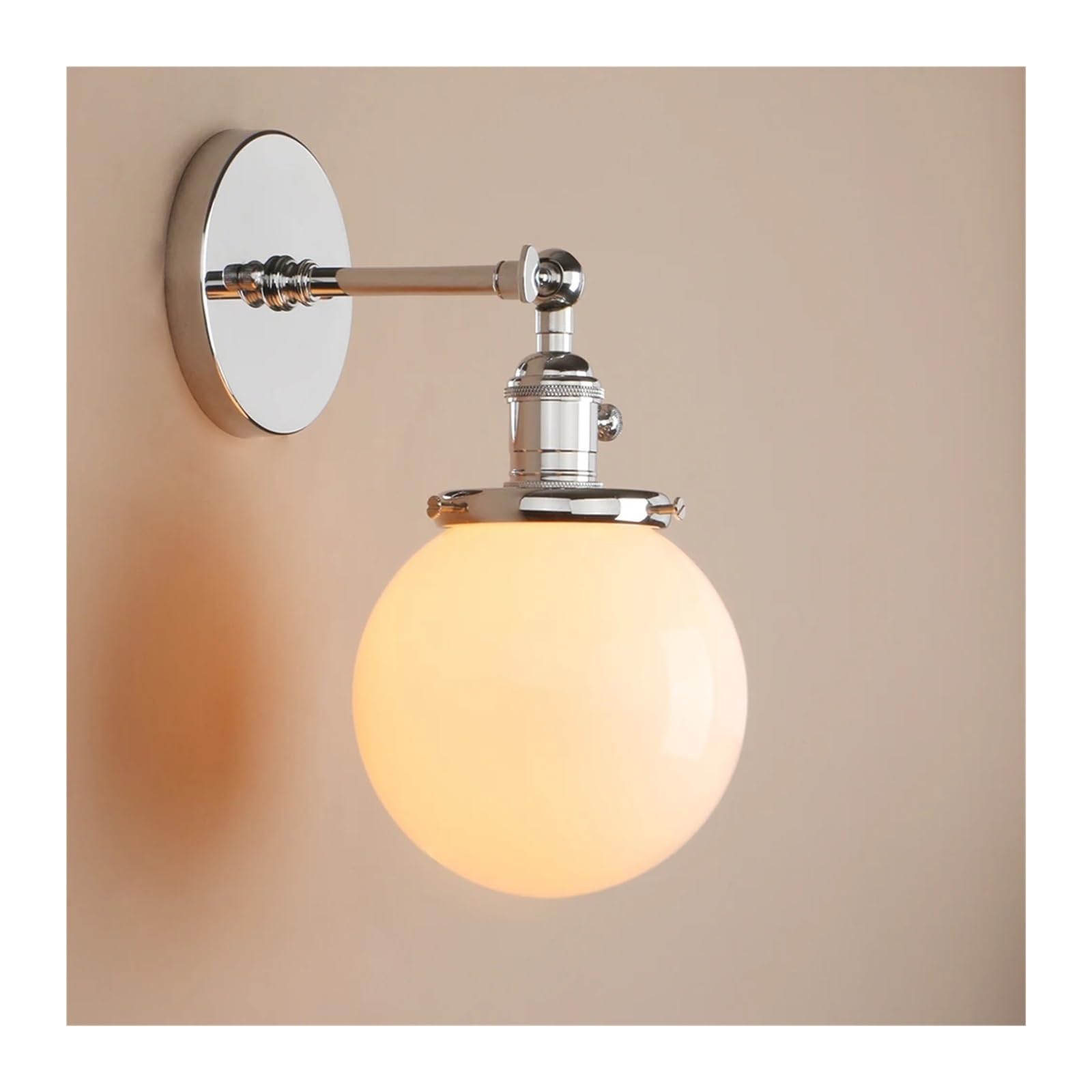 CWCQGH Wall Sconces, V-intage Wall Lamp Milk White Glass Sconce Wall Light Loft Classical Luminaire E27 Bedroom Bedside Light Christmas Decor,A