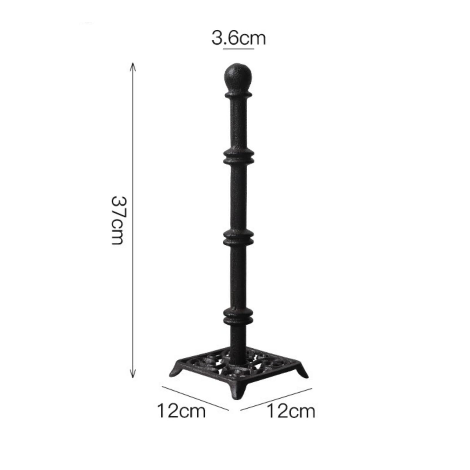 Portarotolo da Cucina Dispenser Carta Cucina Porta Rotolo Supporto Verticale Base Pesante in Ghisa Dal Profilo Ridotto, Stile Rustico Americano, Design Con Base Quadrata