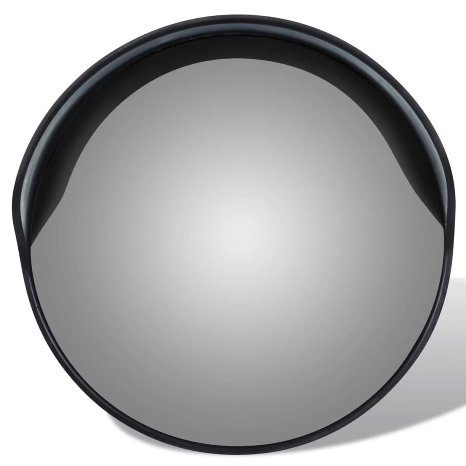 Gecheer Miroir de Trafic Convexe d'extérieur Plastique Miroir de Sécurité Miroir de Circulation Noir 30 cm