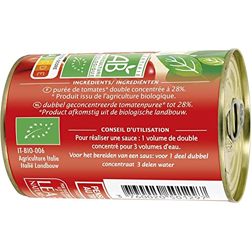 JARDIN BIO ÉTIC DOUBLE CONCENTRÉ DE TOMATES BIO 140G, JARDIN BIO ETIC, LOT DE 5