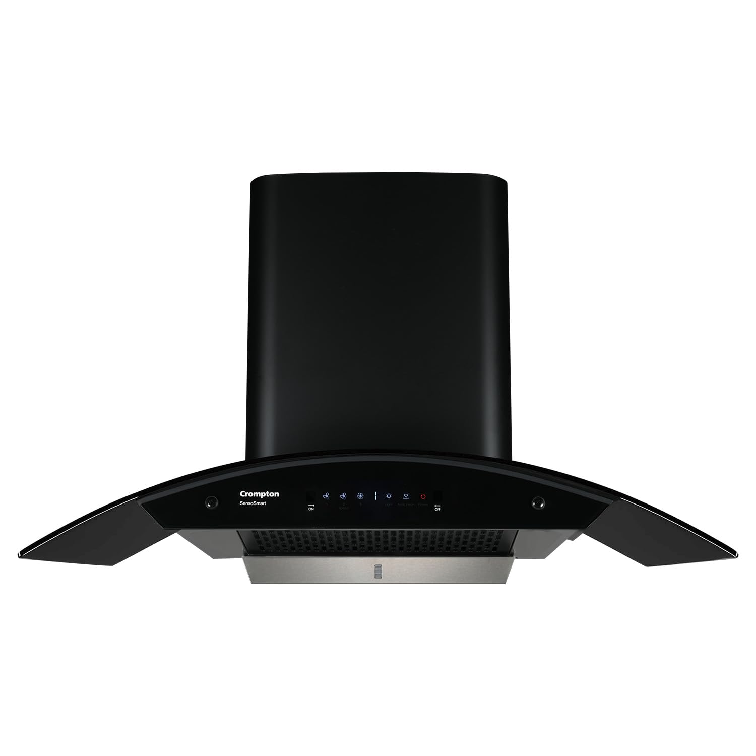 Crompton SensoSmart 90 cm Curved Glass Kitchen Chimney with 1360 m³/hr Suction, Smart On & Intelli Auto-Clean | Silent Kitchen Chimney with Filterless Technology (Black)-image-22